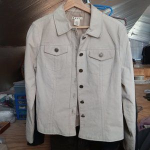 Beige leather jacket